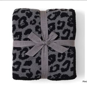 Barefoot Dreams Cozy Chic Leopard Jacquard Blanket Throw 54”x72” CharcoalBlack